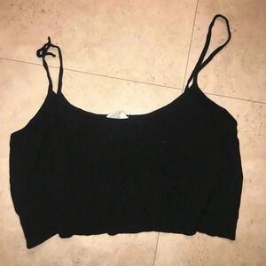 Black crop top tank